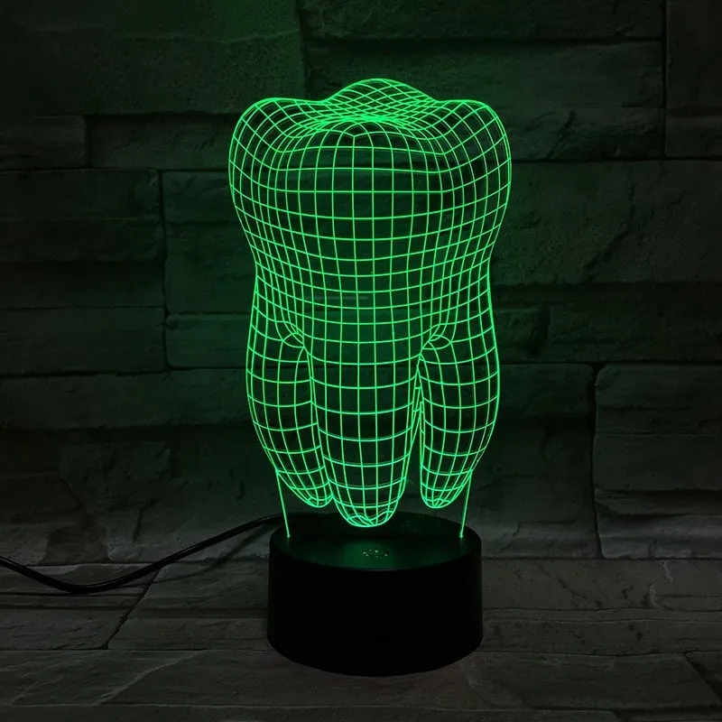 Dantų 3D Lempos, LED Lemputės Naktį Šviesos Namuose, Dekoratyvinis Apšvietimas, Kabelinė, Miegamojo Dantų USB Spalvotų Ligoninės Darbo Stalo vaiko Dovana