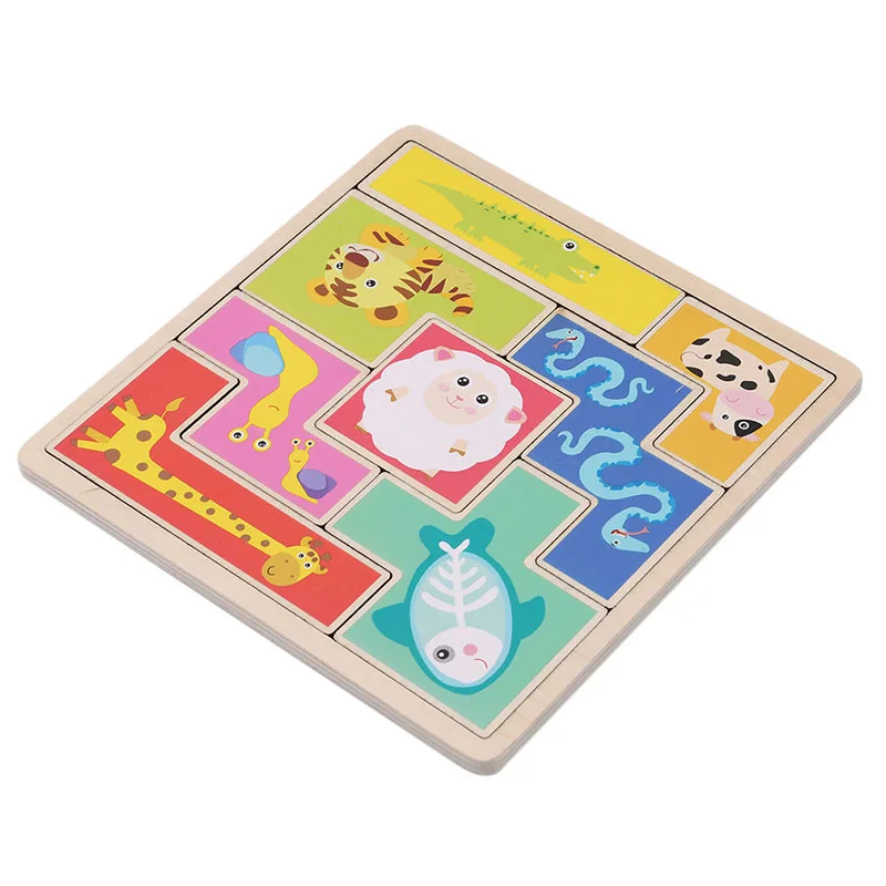 Nauji Vaikiški Mediniai Gyvūnai Puzzle Žaislo Formos Atitikimo Pažinimo Žaidimas Galvosūkiai Kūdikių Ankstyvojo Švietimo Žaislai