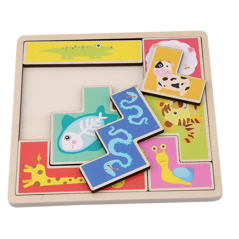 Nauji Vaikiški Mediniai Gyvūnai Puzzle Žaislo Formos Atitikimo Pažinimo Žaidimas Galvosūkiai Kūdikių Ankstyvojo Švietimo Žaislai