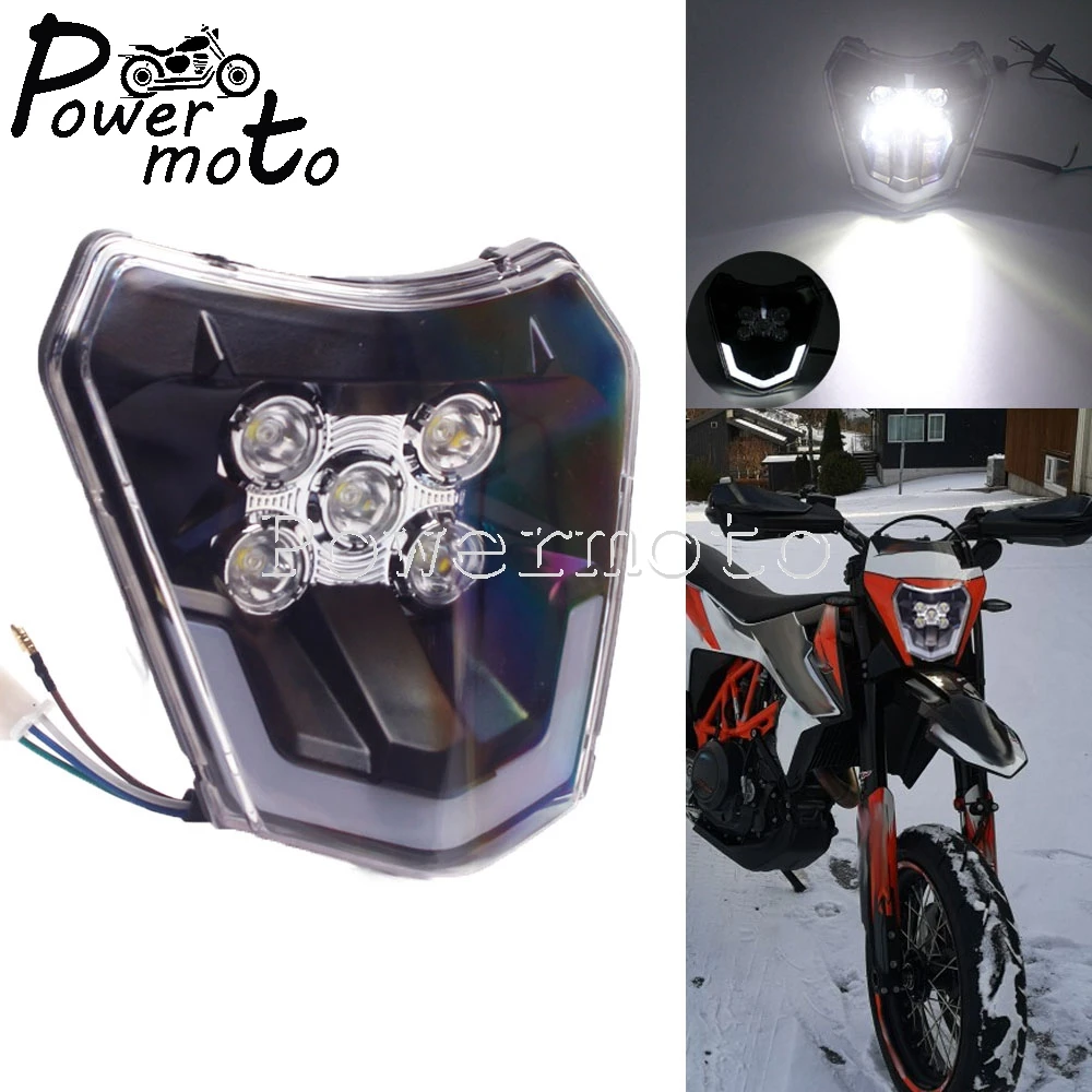 Motokroso Dual Sport LED Šviesų Žibintas, skirtas WIKI XCF XCW 250 300 350 450 500 690 SMC XC-W EXC-F Šešių Dienų Dirt Bike Handlamp