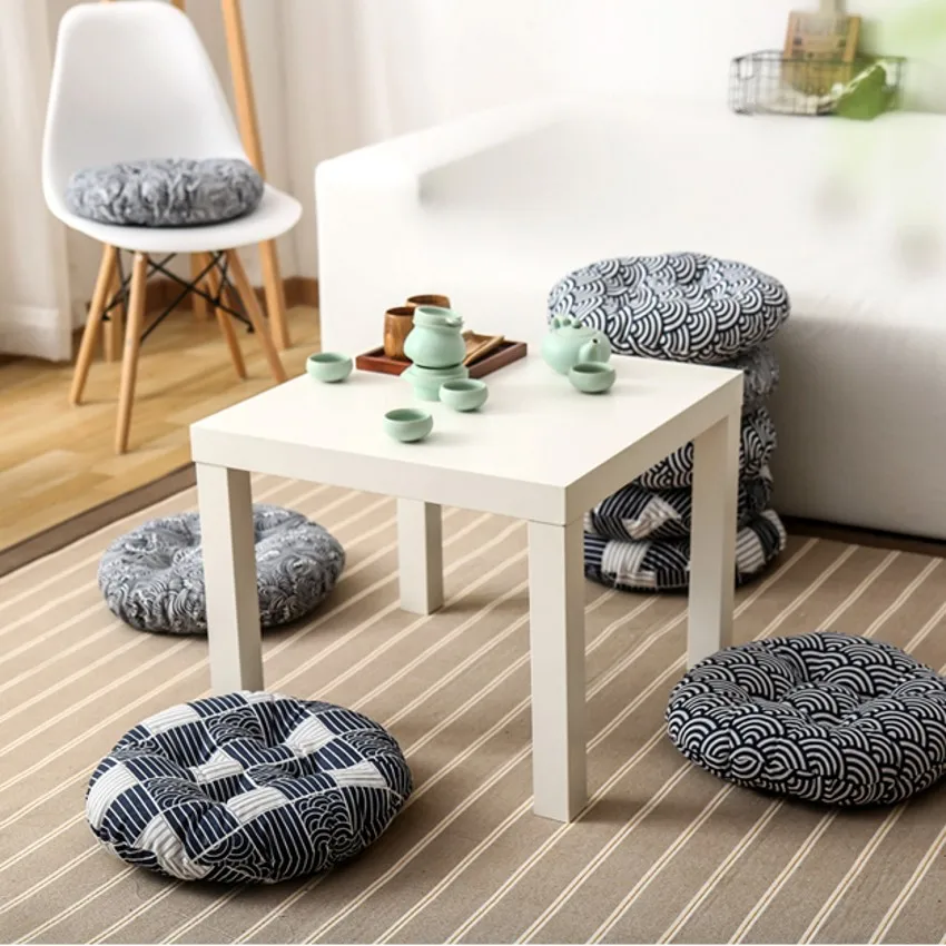Japonų stiliaus didelis dydis tirštėti 49cm apvalios formos tatamio sėdynė, kilimėlis, , meditacija pagalvėlės, Namų puošybai Pagalvė sėdynės pagalvėlės