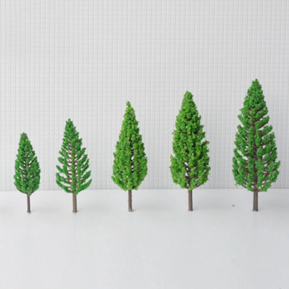 Naujas 20pcs 4.5-16cm Plastikinių Medžių Bokšto Formos Žalios Medžių Modelis Pastatas, Sodas Kraštovaizdžio Peizažas Išdėstymas