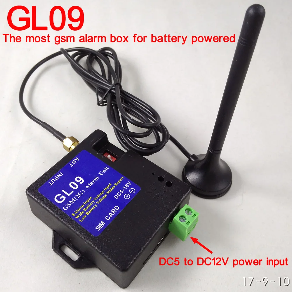 Nešiojamų baterijomis, Belaidė GSM SMS Signalizacijos Valdiklis 8CH Įsilaužimo Įsibrovėlis Belaidė GSM apsaugos Sistemos, Namo Apsaugos GL09