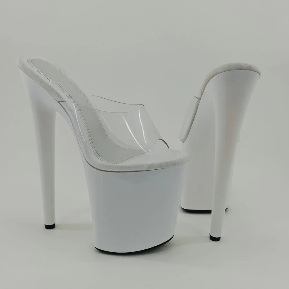 Leecabe Shinny Balta stilius aukšto kulno sandalai 20cm seksualus modelis batai ašigalio šokių bateliai