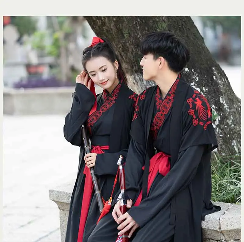 3 dalių Rinkinys Poroms Hanfu Senovės Kinų Tradicinė Apranga Suaugusiųjų Helovinas COS Kostiumas Vyrams/Moterims Fancy Dress Plius Dydis XXL