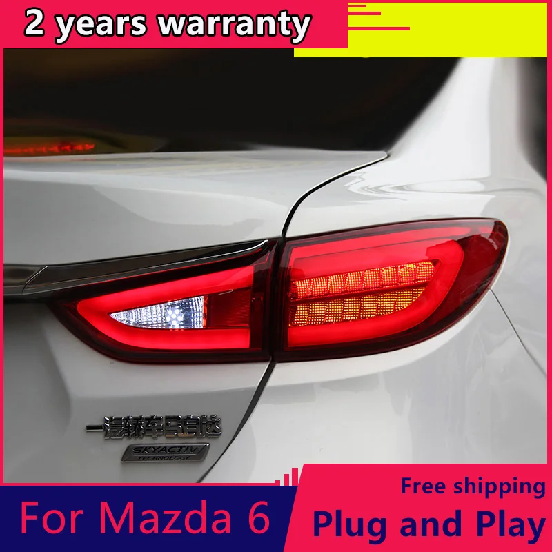 KOWELL Automobilių Stilius forMazda6 Užpakaliniai Žibintai M. Naujos Mazda 6 Atenza LED užpakalinis Žibintas Originalus Dizainas LED Galinis Žibintas DRL+Stabdžiu+Parko+Ženklas