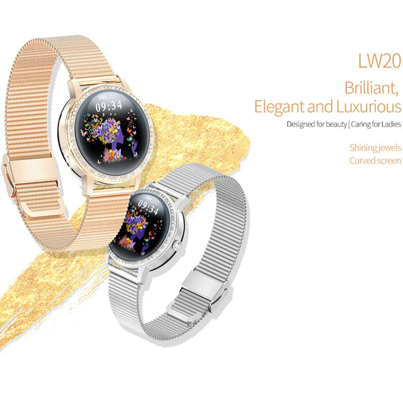 2020 NAUJAS Deimantų dygliuotos Smart Watch Moterų Vandeniui Apyrankę Širdies ritmo Pedometer Stebėti Puikus Watchs, skirtų 
