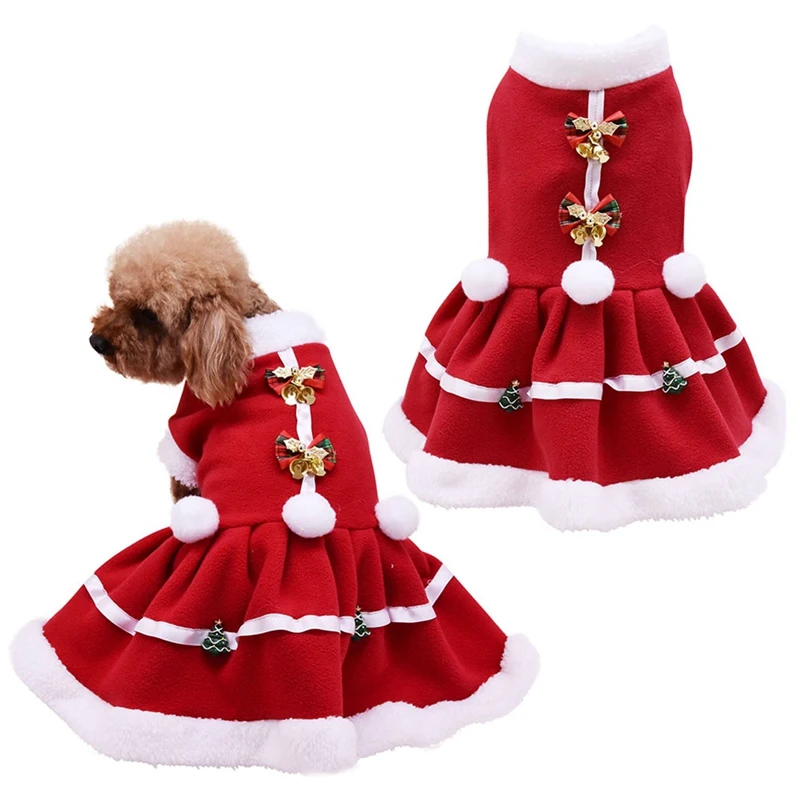 Raudona šunelis Suknelė Drabužių Rudens-Žiemos Šuniukas Katės Princesė Sijonas Pomeranijos Bichon Vestuvių Suknelės Šunims ropa para perro