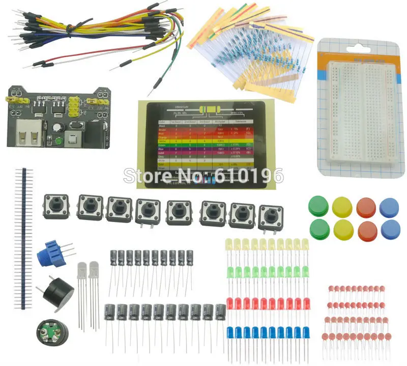 Starter Kit Elektroninių Gerbėjai Rinkiniai Breadboard Kabelis Rezistorius, Kondensatorius LED Potenciometras Už Arduino