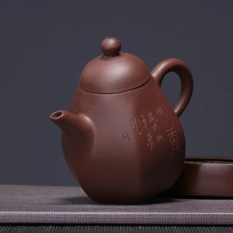 160ML Yixing Arbatinukas Zisha Šešių Pusėje Rankų darbo Kung Fu Virdulys Meistras Zhou Ting Kūrybos Teaware Tiktų Juoda Arbata Puer