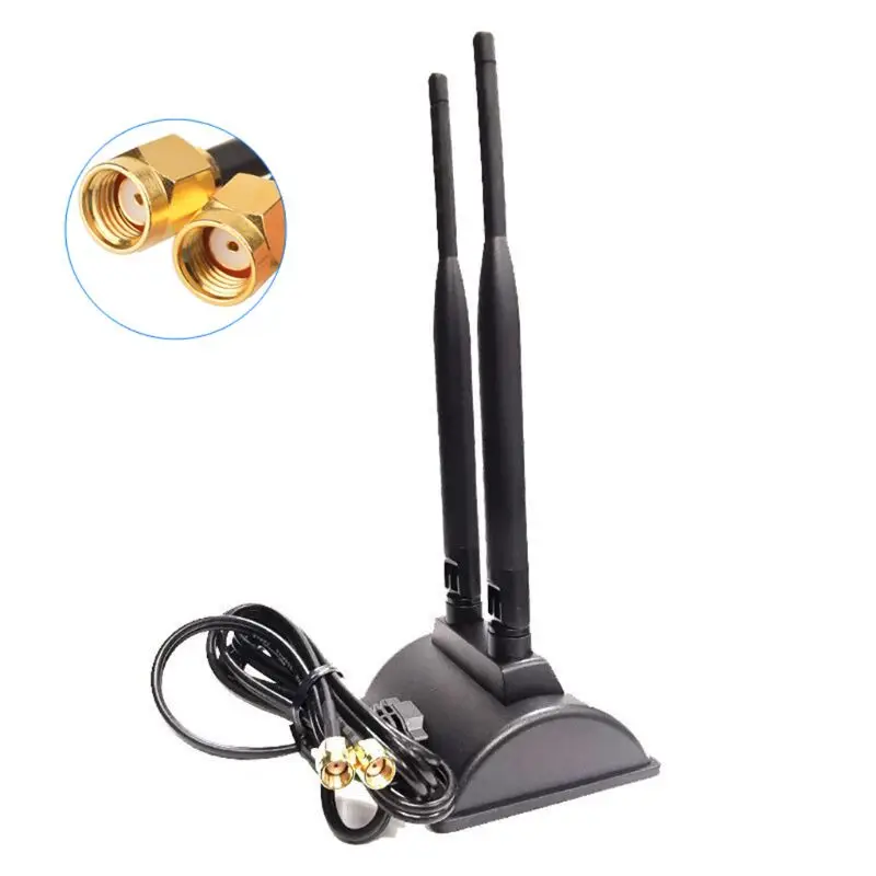 5G Dual Band WiFi Antena 6DBi Omni Directional Plug Jungtis Magnetinis pagrindas