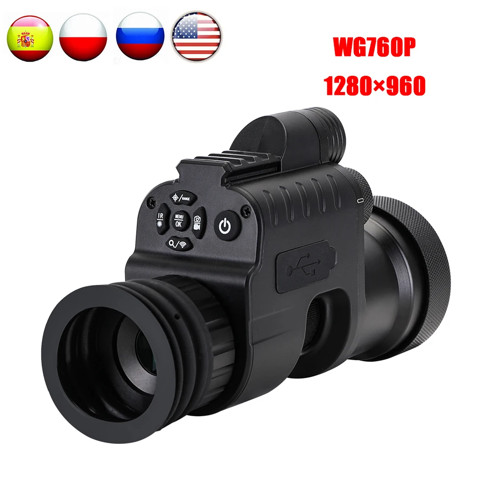 WG760 Infrared Naktinio Matymo taikymo Sritis Kamera, wifi APP Medžioklės Naktinio Matymo Riflescope Red dot Akyse ir SPINDULIŲ Naktinio Matymo Optika 21mm Geležinkelių