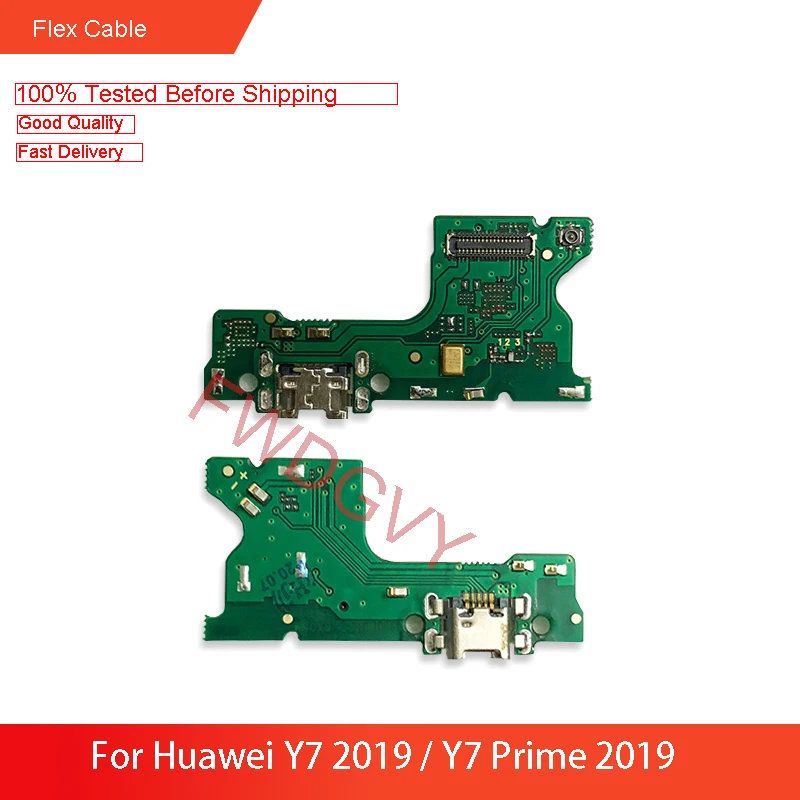 Pakeisti Huawei Y7 2019 / Y7 Premjero 2019 USB Įkroviklis Doko Jungtis Krovimo Flex Kabelis Remontas, Atsarginės Dalys Bandymo QC