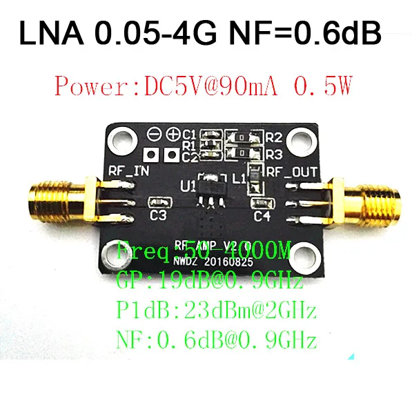 Žemas Triukšmo LNA 0.05-4G NF=0.6 dB DAŽNIŲ stiprintuvo Signalo Imtuvas, FM HF VHF / UHF Kumpis Radijo