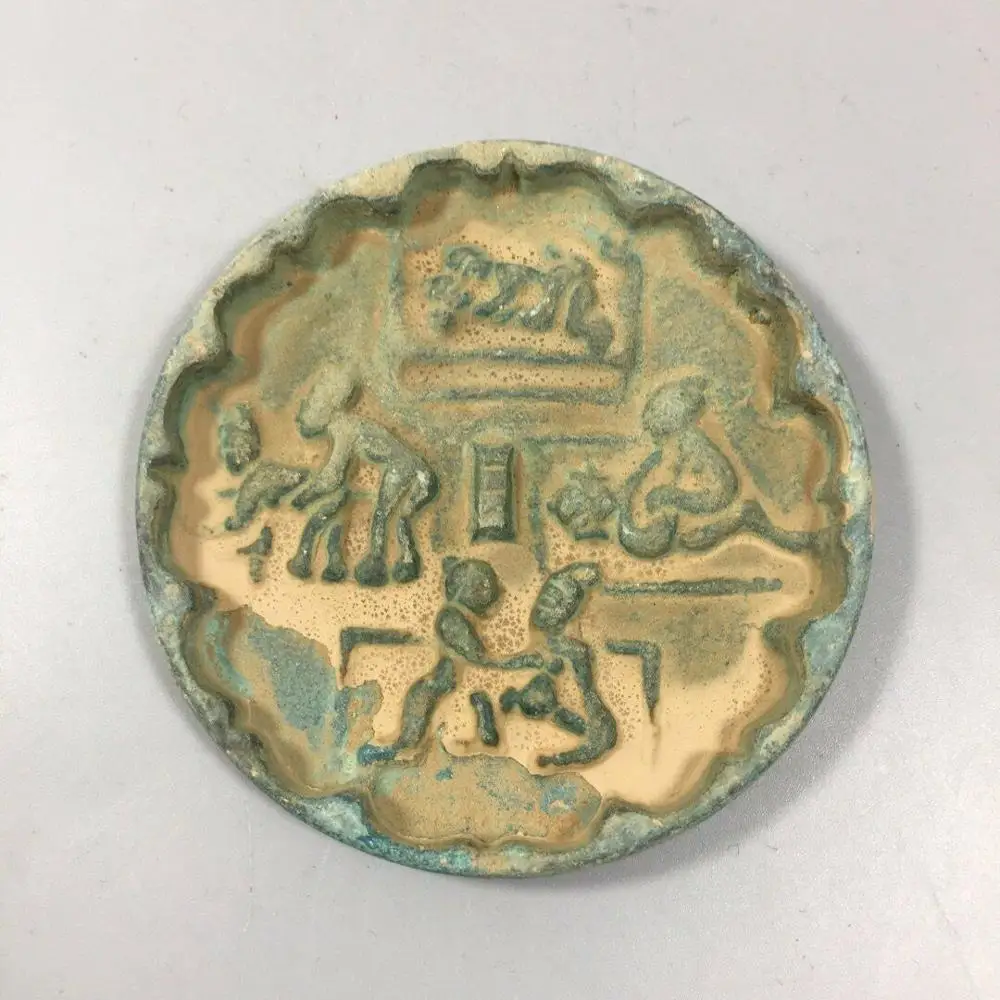 Kinijos senojo bronzos Žalia rūdžių bronzos veidrodis