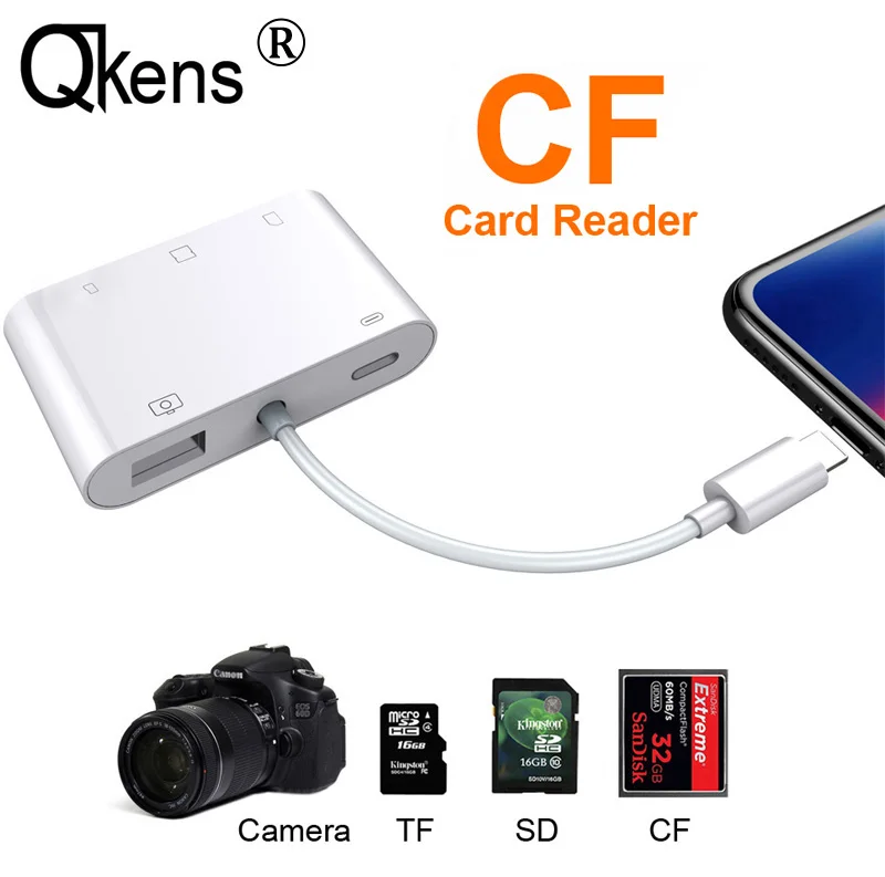 5in1 SD TF CF Kortelių Skaitytuvas USB Camera Connection Kit OTG Kabelis, Adapteris, Skirtas 