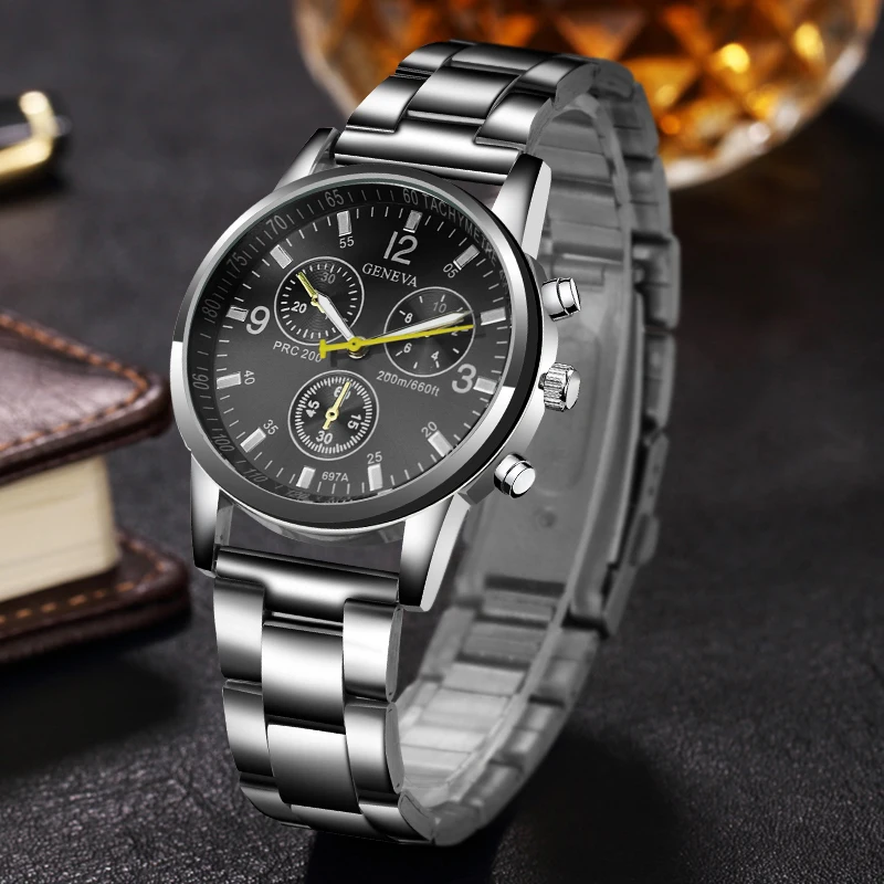 2020 Naujas vyrai laikrodžiai viršuje prabangos prekės ŽENEVOS Nerūdijančio plieno diržas Mados vyrų valandų Verslo Kvarcinis laikrodis dizaineris laikas