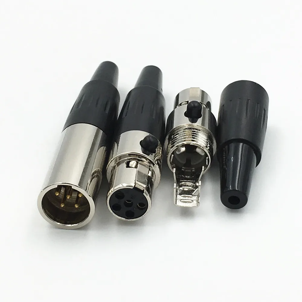 5vnt Mini XLR 3 4 5 6 Pin Male Plug / Female Jack Adapteris, skirtas MIC Mikrofonas Garso Kabelio Jungtis