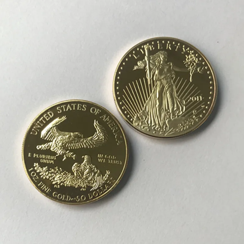 4 Vnt nemagnetiniai Laisvės 2011 m. 2012 2016 2018 suvenyrų ženklelis nekilnojamojo auksą, padengtą erelis 32.6 mm lašas shpping priimtina monetos