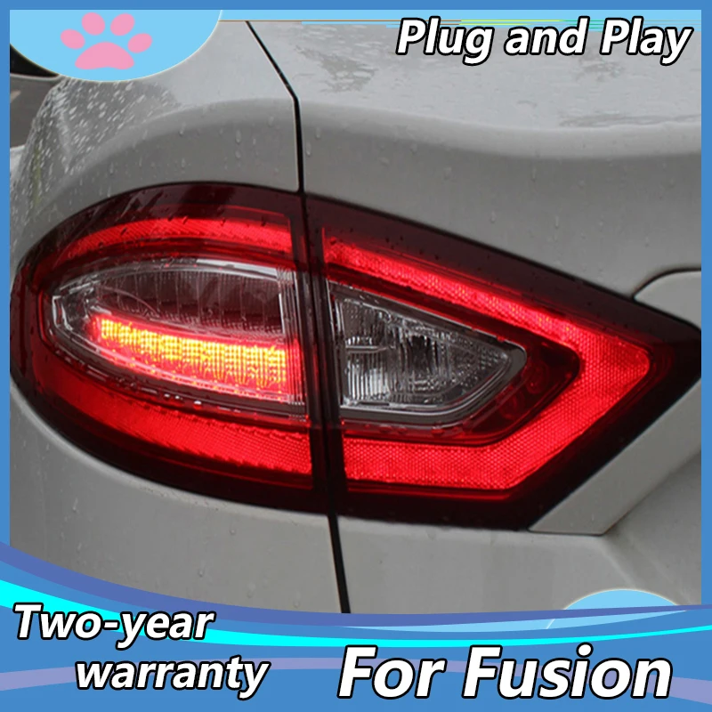 Automobilio Stilius Uodegos Šviesos Atveju Ford Fusion Žibintai 2013-2016 M. Mondeo LED Uodega Lempos Galinis Žibintas DRL+Stabdžiu+Parko+signalinė lemputė