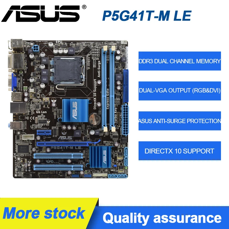 ASUS P5G41T-M LE PC pagrindinėse plokštėse LGA 775 DDR3 Intel G41 Micro ATX Intel Darbastalio Plokštė Rinkinys