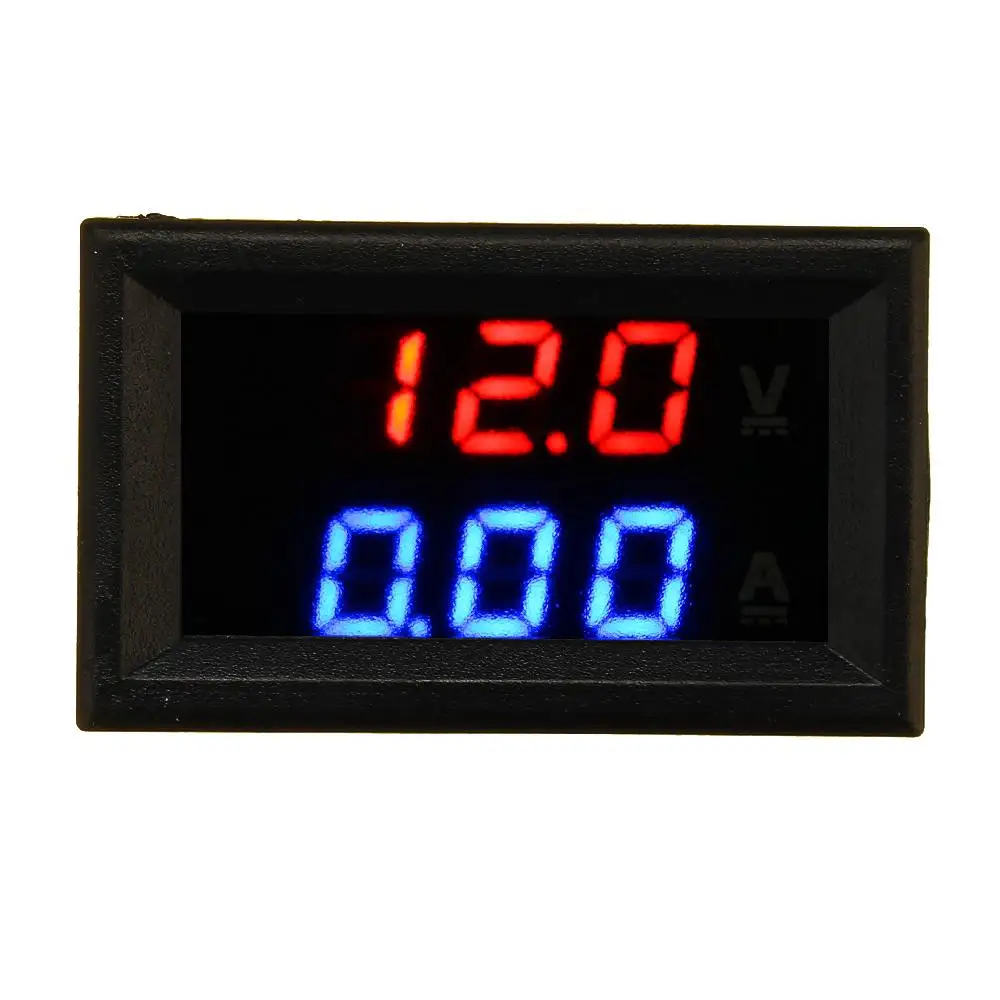 Mini Digital Voltmeter Ammeter DC 100V 10A Voltmeter Srovės Matuoklis Matuoklis Testeris Nešiojamų Mėlyna+Raudona Dviguba LED Ekranas Ammeter
