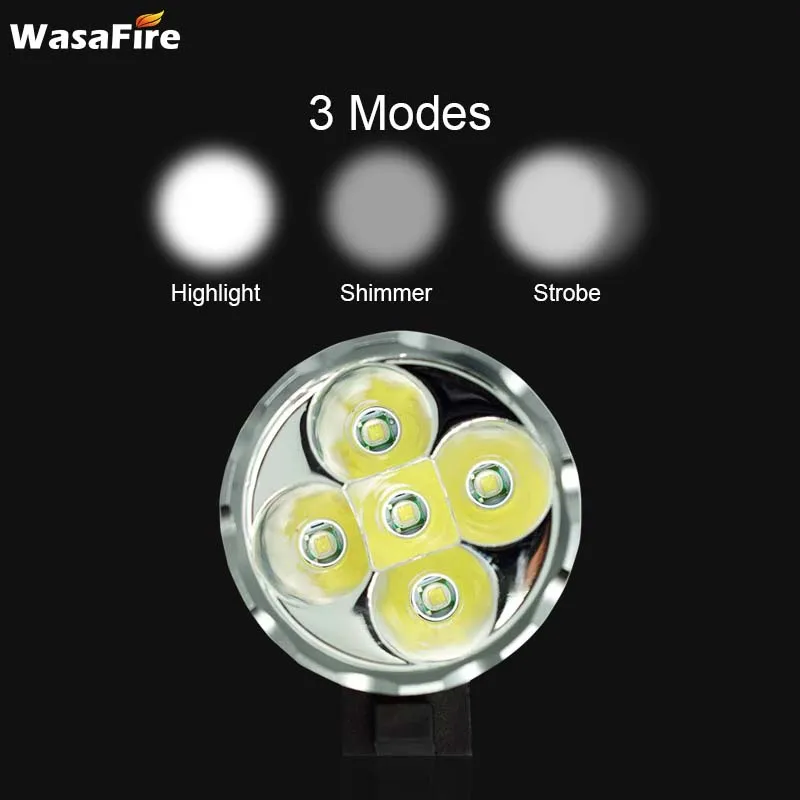 WasaFire 5* T6 LED Dviračio Priekinės Šviesos 3 Rūšių 7000lm žibintas žibintuvėlis farol Dviračio Žibintas priekinis žibintas +Įkraunamos Baterijos