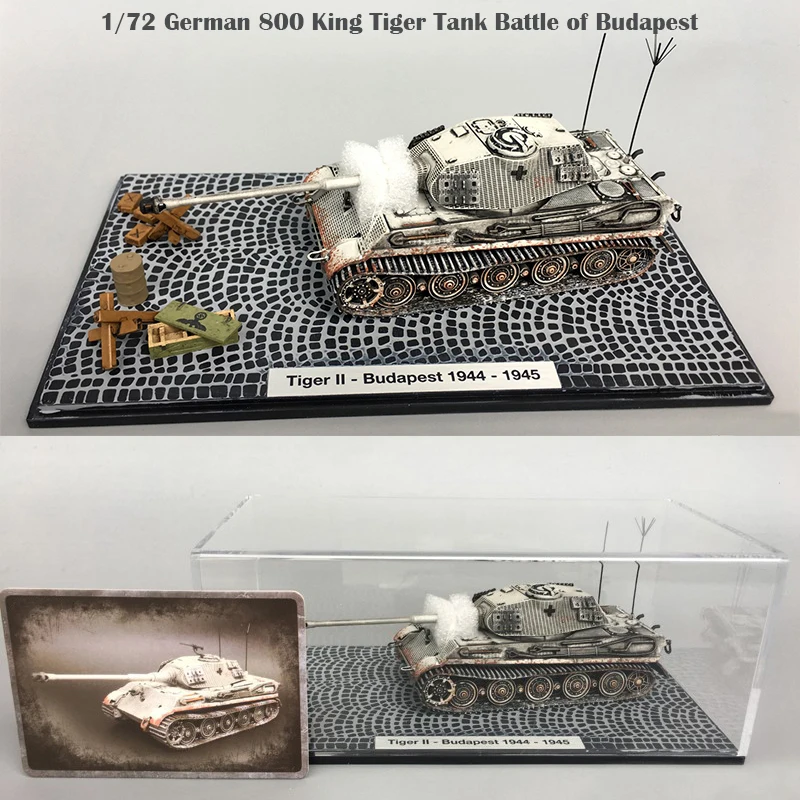 1/72 vokietijos 800 King Tiger Tank Battle of Budapest Sniego tapybos Senėjimo Galutinio produkto surinkimas modelis
