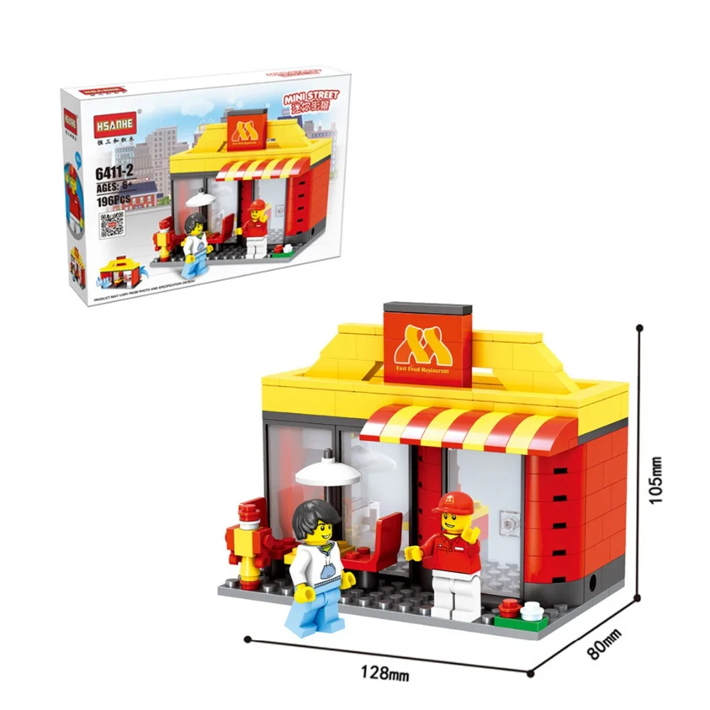 Miestas Mini Gatvės Scena Statyba Blokai, Žaislų, Architektūros Modelį Laikyti Suderinama Su prekinių Ženklų Žaislai Vaikams