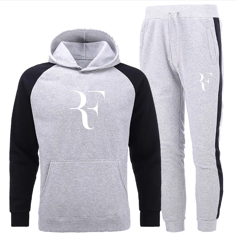 Naujas vyrų megztinis kostiumas sportinę megztinis + sporto kelnės bėgiojimas vyriški laisvalaikio prekės ženklo drabužių didmeninės fitneso drabužius du-piec