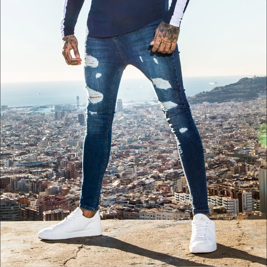 Vyrų Drabužiai 2020 Metų Hip-Hop Sweatpants Liesas Motociklo Džinsinio audinio Kelnės su Užtrauktuku Dizaineris Black Jeans Mens Atsitiktinis Vyrų Džinsai, Kelnės 5XL