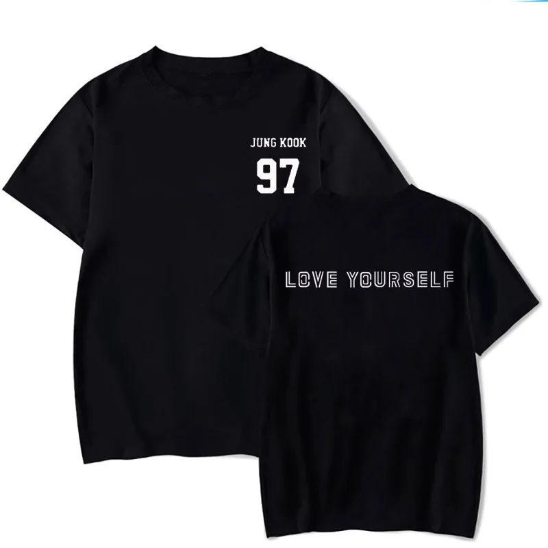 K-pop serijos lėlės T-shirt apvalus kaklas trumpas rankovėmis marškiniai korėjos bulletproof jaunimo grupė asmenybės T-shirt kpop t-shirt