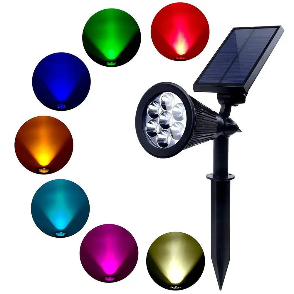 7 LED Saulės Vejos Lemputė, Prožektorius atsparus Vandeniui Šviesos Kontrolės Įdėjimas Grindų Sodas, Šviesos, Lauko Reguliuojamas Sodo Kraštovaizdžio Lempos