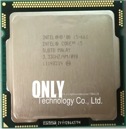 Nemokamas pristatymas Originalus Core i5-661 i5 661(3.333 Ghz/4 MB/2 cores/Lizdas 1156/2.5 GT/s DMI)Desktop CPU scrattered vienetų