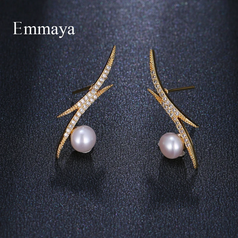 Emmaya, Šiuolaikinio Dizaino Aukso Linijos Išvaizdą Su Pearl Simetriškus Stiliaus Moterims, Prabangūs Krištolo Jewellry Mados Vakarienė