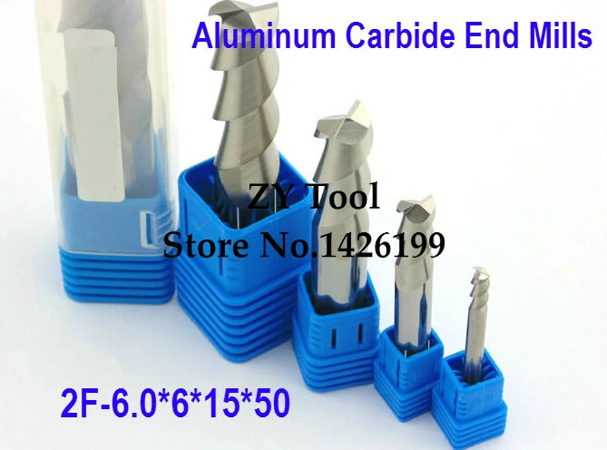 2F*6.0*6*15*50 CNC įrankis volframo lydinio frezavimo cutter specialių plokščių, aliuminio karbidas lydinio cutter aliuminio lydinio frezavimo cutter