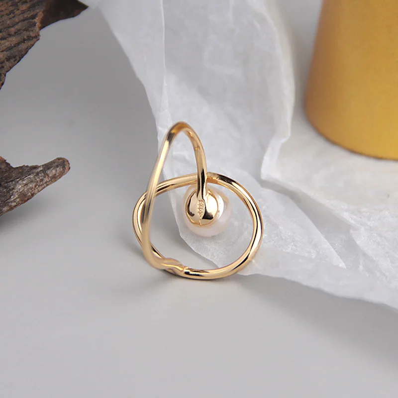 Nekilnojamojo 925 sterlingas sidabro nereguliarus ratas žiedai moterims ringen aneis,geometrinis natūralūs gėlo vandens žiedas aukso spalvos papuošalai 2020 m.
