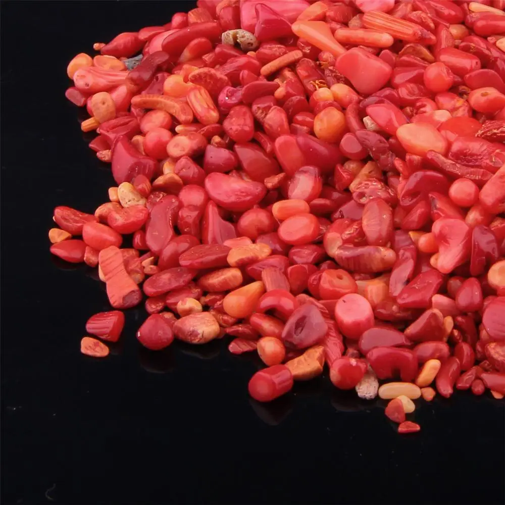50g Natūralaus Raudonos, koralų lukštų Milteliai Kristalų Žvyro Roko Žalias Perlas akmuo, Mineralinis Žuvų Bakas Bonsai Apdailos Energijos raudona Akmuo perlas