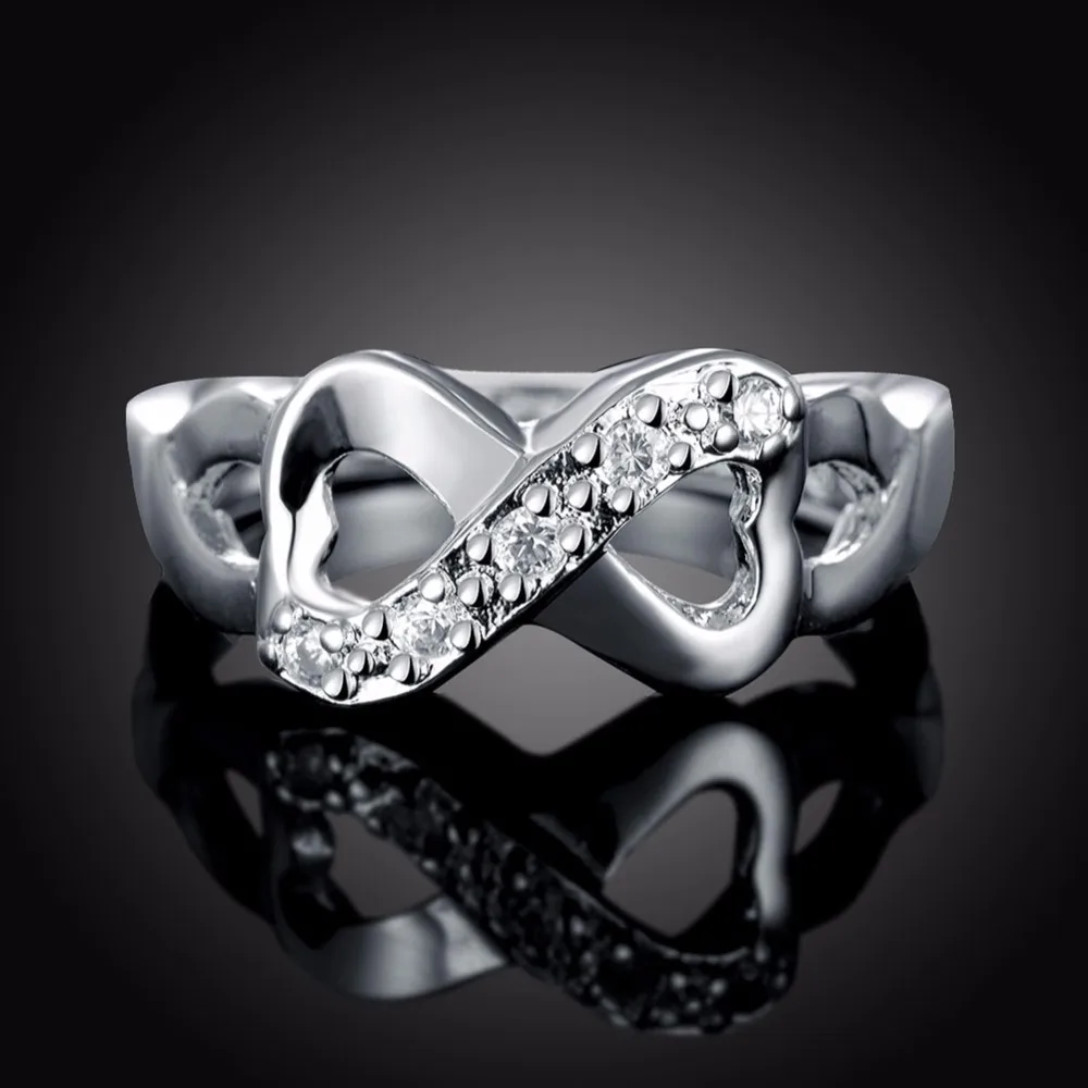 Lekani Naujo Dizaino Karšto Pardavimo Kristalų Žiedai 925 Sterlingas Sidabro Begalybės Žiedą Pareiškimą, Juvelyriniai Dirbiniai Didmeninė Moterys Fine Jewelry