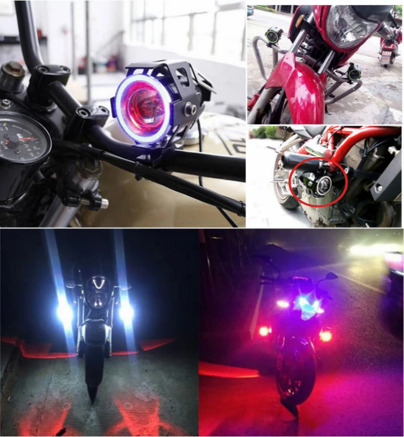 1PCS 12V-80V Angel Eye Motociklo Elektros Šviesos Žibintai LED Pertvarkyti Didelė Lempa, Super Šviesus Rūko Lempos, Lazeris, LED Žibintai