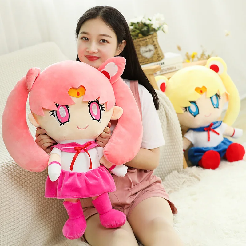 Japonų Anime, 40CM Sailor Moon Usagi Tsukino Pliušinis Žaislas Rožinis Geltonas Mergina Lėlės Mielas Įdaryti Lėlės Mergaitės Gimtadienio Dovana kūdikiui