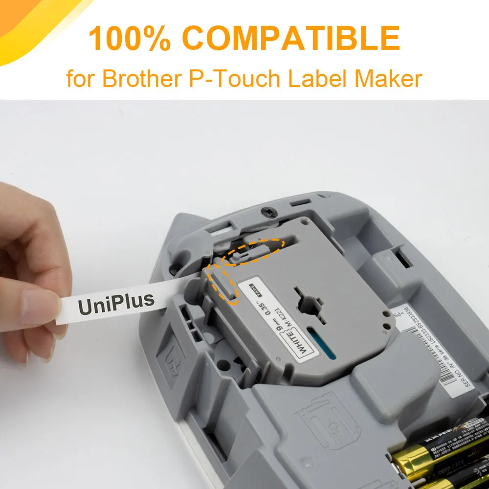 UniPlus 6PK mk221 M-K221 9mm Etiketės Juostos Suderinama Brother P-Touch Label Maker 