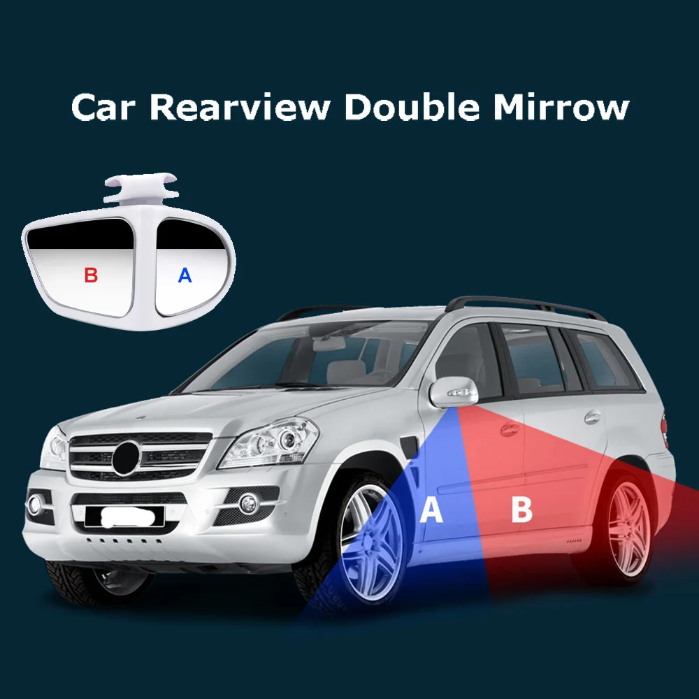 Automobilių Veidrodėliai HD Blind Spot Auto galinio vaizdo Veidrodis 360 Laipsnių Plataus Kampo Transporto priemonių Stovėjimo Reguliuojamas Plataus Kampo Dvigubai Veidrodėliai