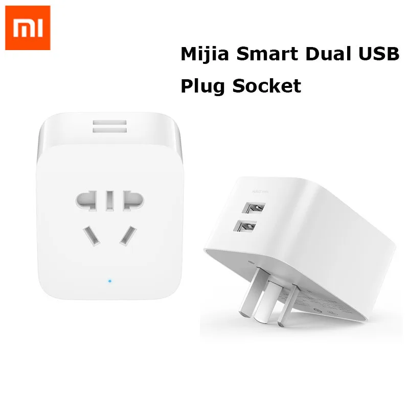 Xiaomi Mijia Smart Kištukinis Patobulintas Dual USB Greitas Įkroviklis Pagrindinio MI Lizdas 2 Nėra USB Bevielio WiFi Mi Home APP Kontrolės H25