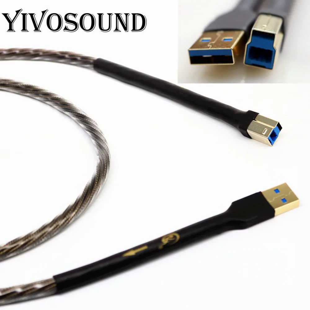 Yivosound Aukštos Kokybės HIFI USB type 2.0 3.0 Kabeliai, sidabruotas OCC Vario A-B DAC garso kabelis
