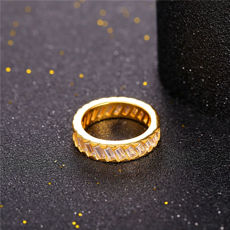 U7 Prekės Amžinybės Žiedas Moterims, Dovana Naujos Papuošalai, Aukso Spalvos Jubiliejų/Vestuvių Prabangūs Krištolo Žiedai R1001