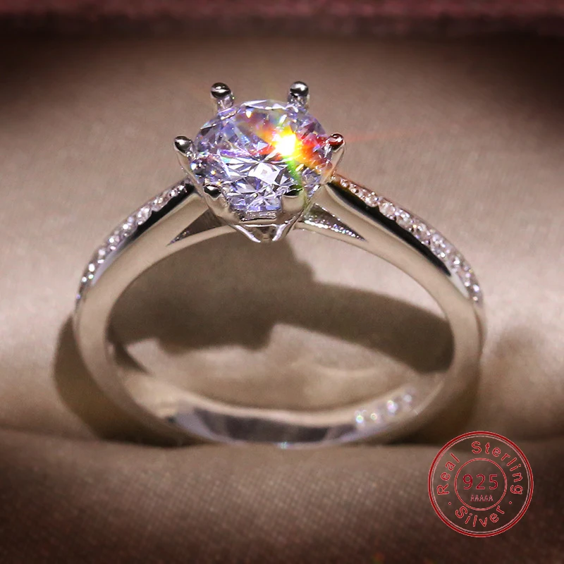 Originali vestuvių Zirconia Žiedas 925 Sterlingas Sidabro Žiedai Moterims Vestuvinis Žiedas, Sidabras 925 Širdies Rodyklių Deimantų Papuošalai