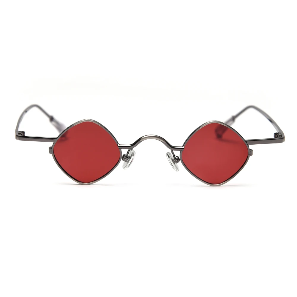 Peekaboo rombas, akiniai nuo saulės moterims poliarizuota geltona raudona metalo rėmas retro vasaros punk derlius mažas saulės akiniai vyrams uv400