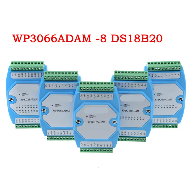 DS18B20 Temperatūros Įsigijimo Modulis, 8-channel RS485 MODBUS Komunikacijos-WP3066ADAM