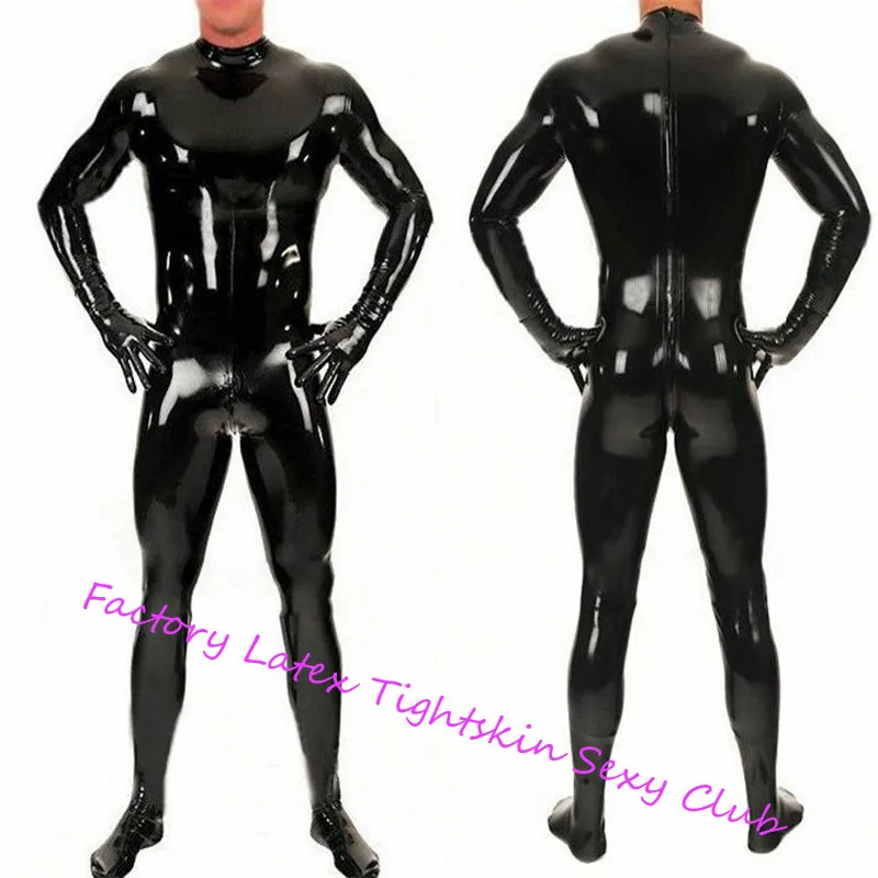 Latekso Catsuit Juodas priekinis užtrauktukas latekso kūno kostiumas Unitard Seksualus Naršyti Zentai bendras Latekso Catsuit kojų pirštines&kojinės gumos catsuit